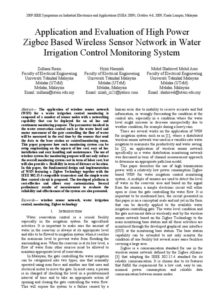 ISIEA09 | PDF | Wireless Sensor Network | Computer Network
