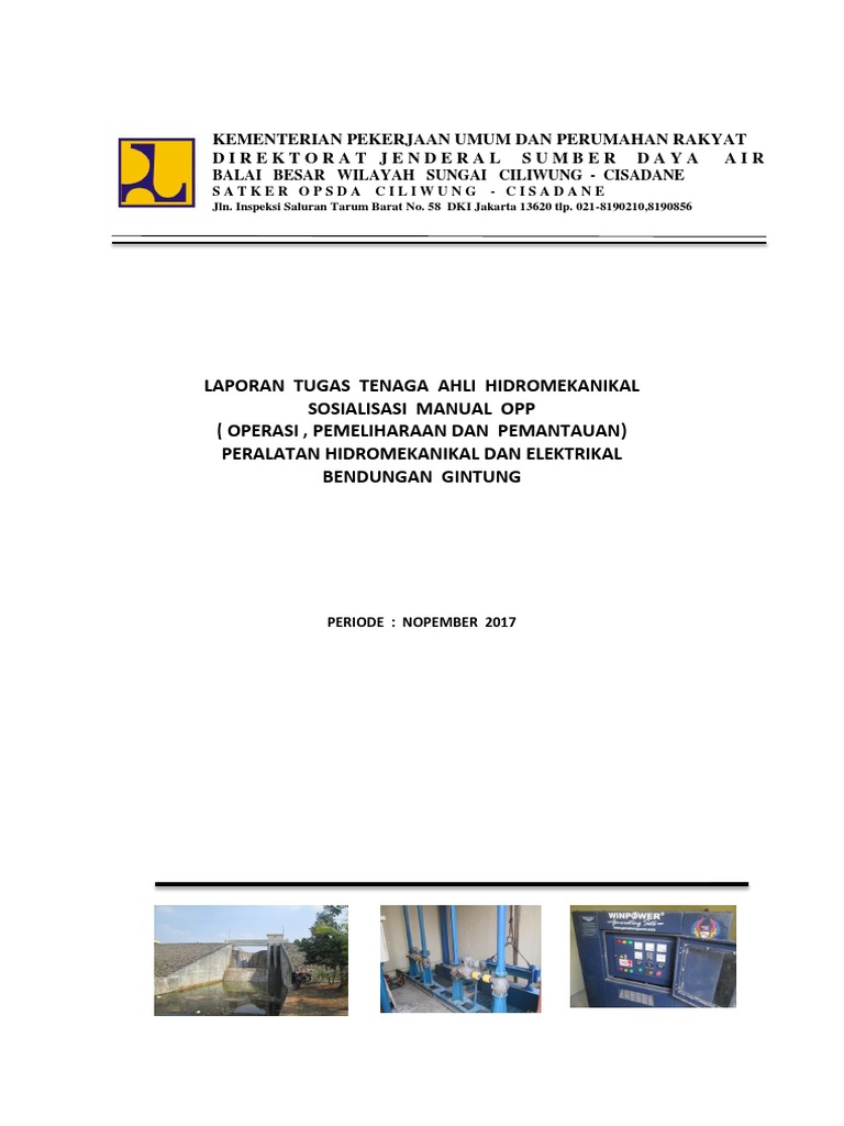 Laporan Tugas Tenaga Ahli Hidromekanikal
