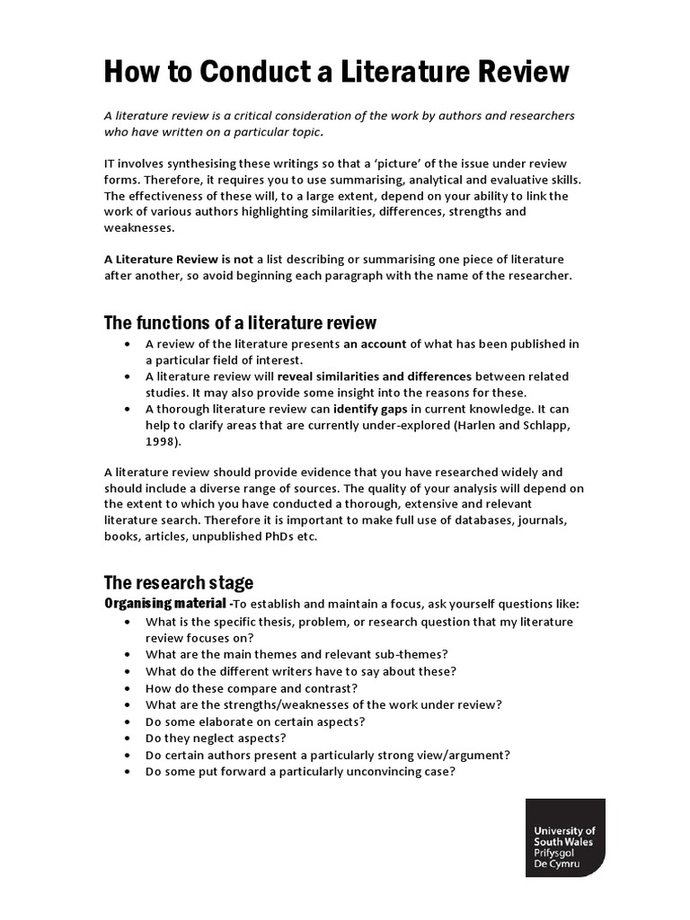 Conducting an Effective Literature Review | PDF | Literature Review ...