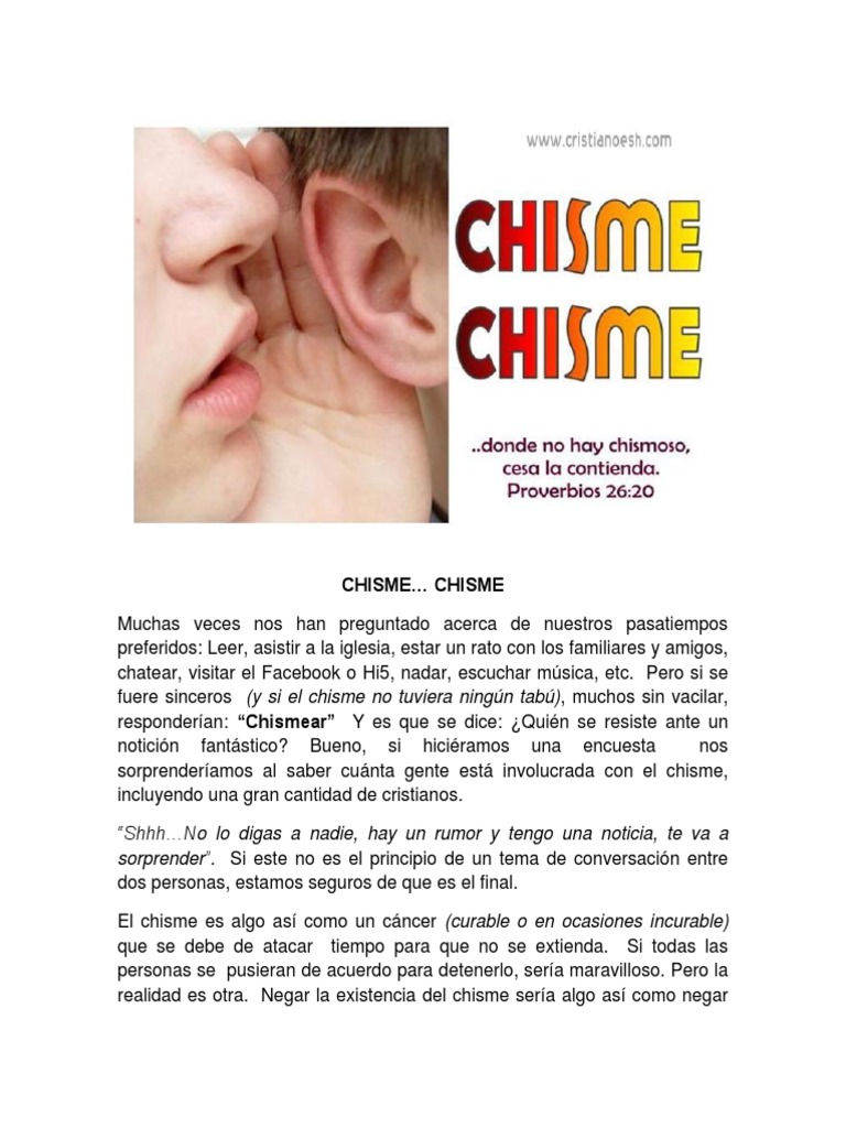 El Chisme: Definición y Consecuencias | PDF | Dios en el cristianismo ...