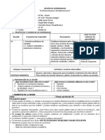 SESIÓN DE APRENDIZAJE Problematizazción Multiplicación