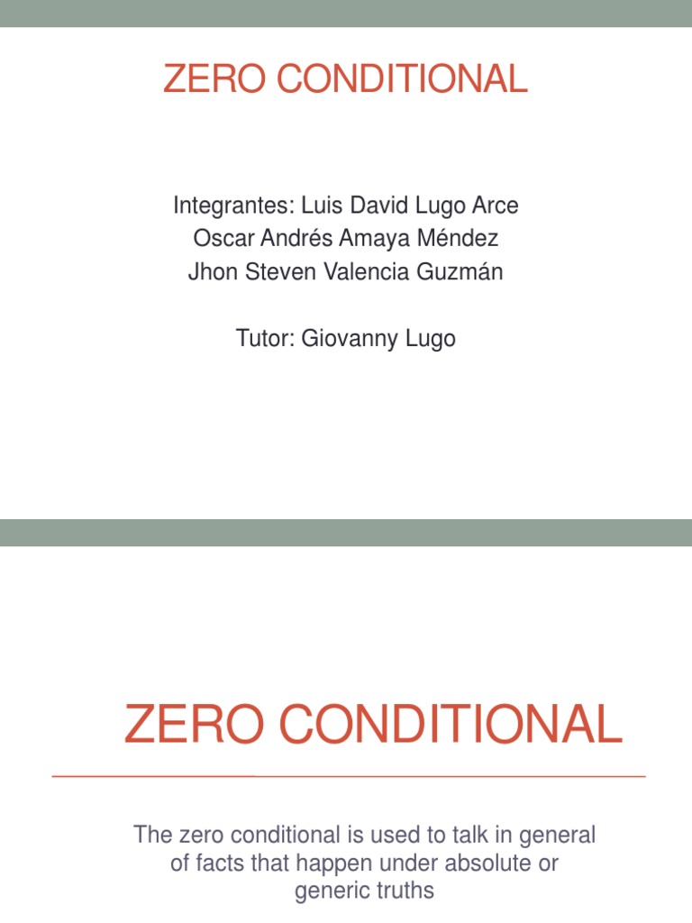 Understanding Zero Conditional Sentences | PDF