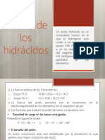 Fuerza de Los Hidrácidos