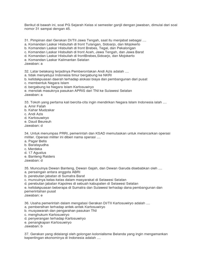 Soal Sejarah