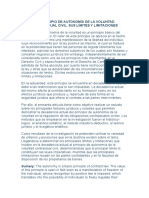 El Principio de Autonomía de La Voluntad Contractual Civil