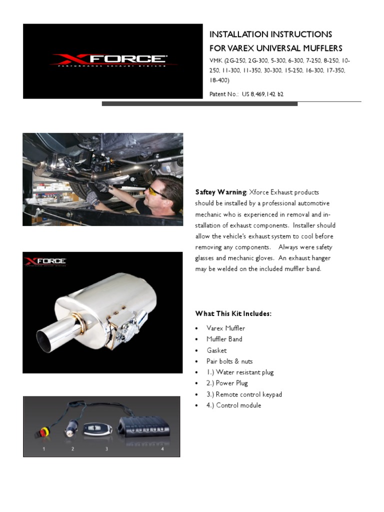 Varex Muffler Installation Guide | PDF | Home & Garden | Technology ...