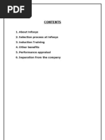 About Infosys 2. Selection Process at Infosys 3. Induction Training 4. Other Benefits 5. Performance Appraisal 6. Separation From The Company