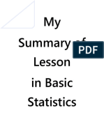 My Summary of Lesson in Basic Statistics