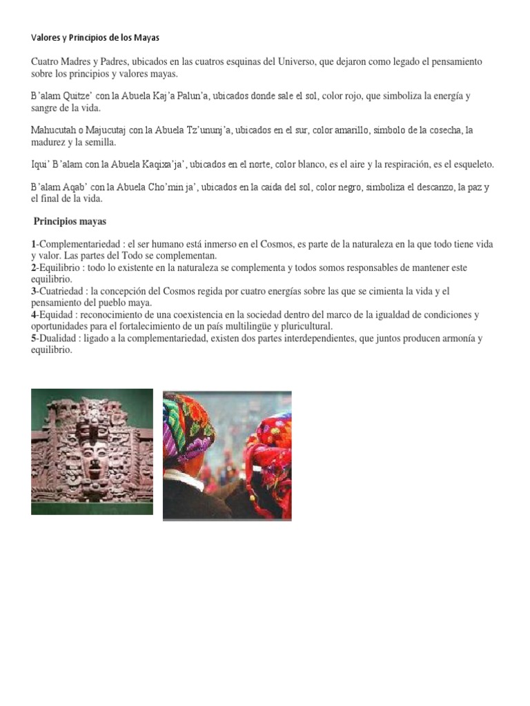 Valores y Principios de Los Mayas Esclavitud Auditoría