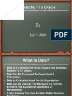 Introduction To Oracle: by Lalit Jain