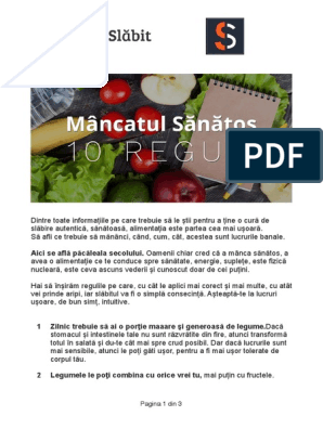 10 Reguli Pentru o Alimentatie Sanatoasa PDF | PDF