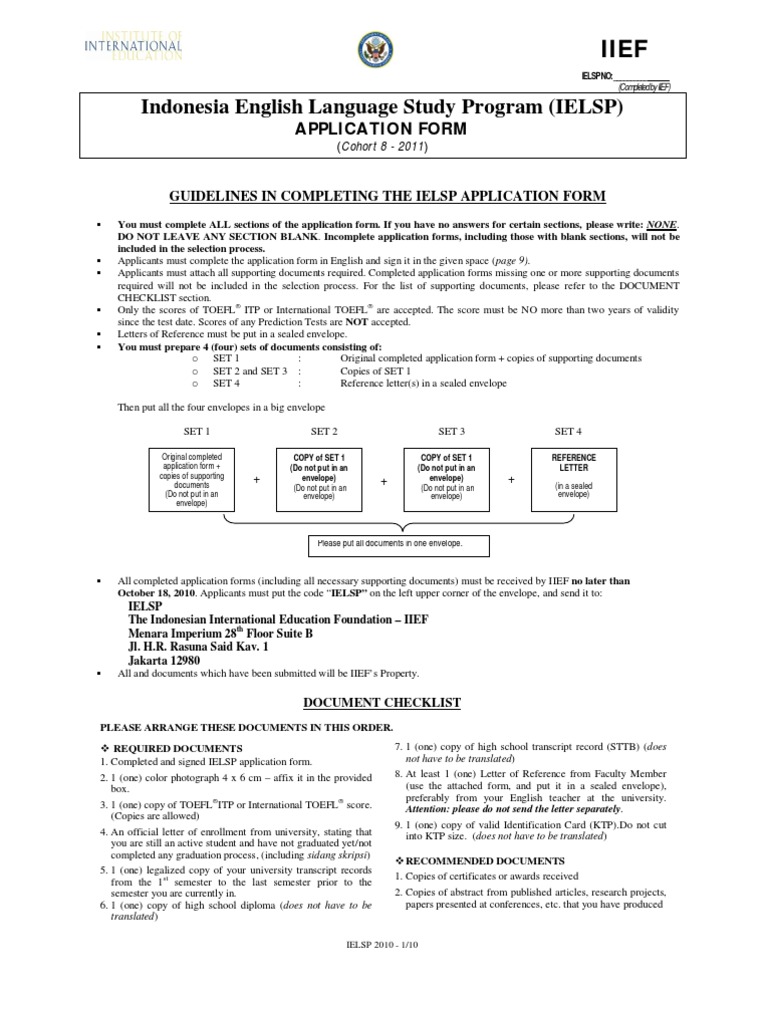 IELSP Application Form Cohort 8 | PDF
