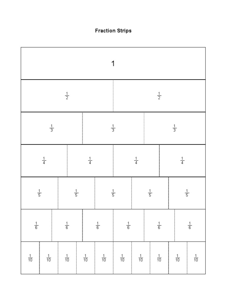 Fraction Strips Labelled | PDF