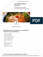 Ensalada de Verduras para Diabéticos - Receta PDF