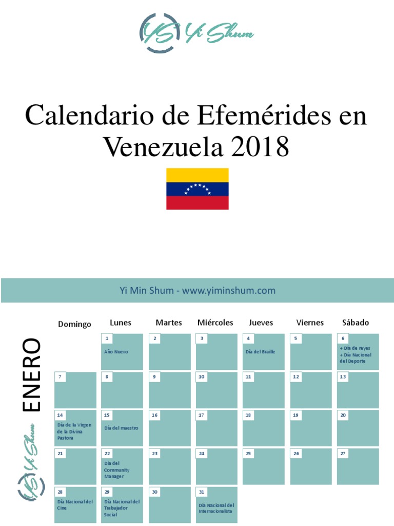 Calendario de Efemérides en Venezuela | PDF