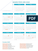 Calendario Peru 2020
