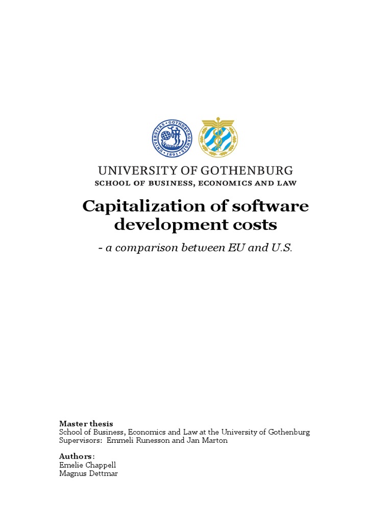 Capitalization of Software Development Costs PDF Intangible Asset