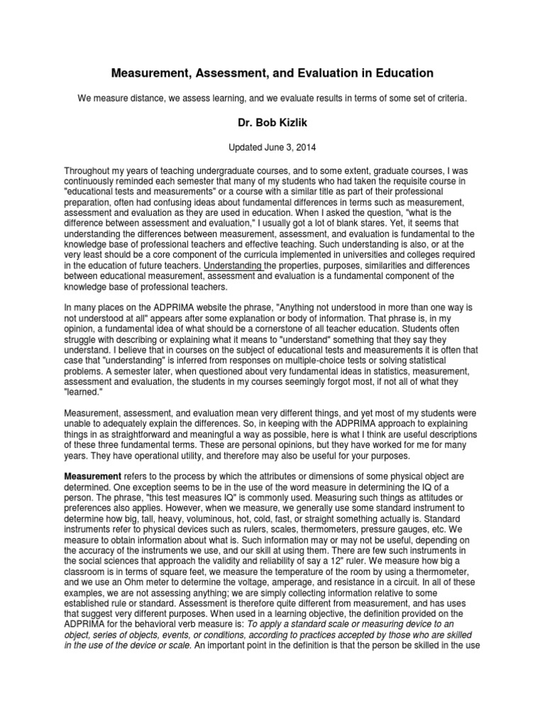 Understanding Measurement in Education | PDF | Educational Assessment ...