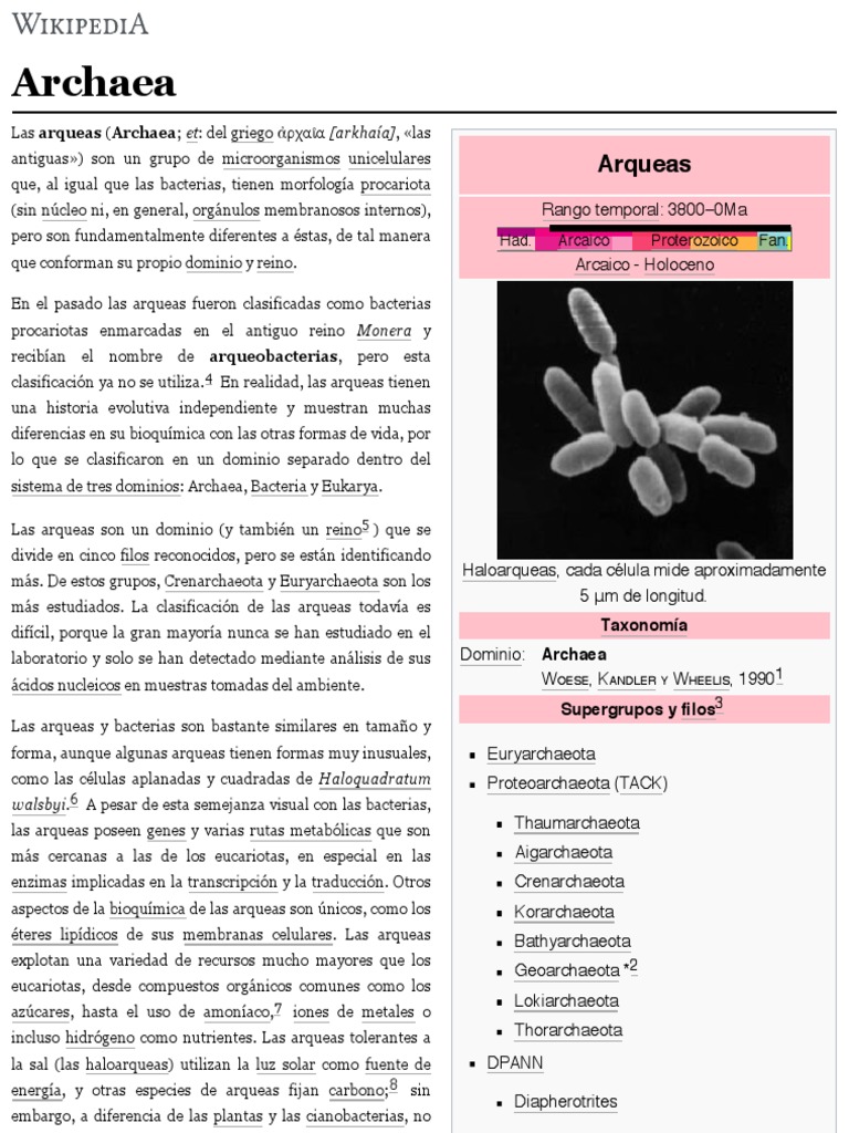 Archaea PDF | PDF | Archaea | Las bacterias