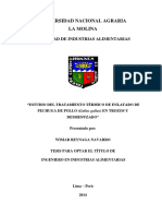 Estudio del tratamiento térmico de enlatado de pechuga de pollo en trozos y desmenuzado