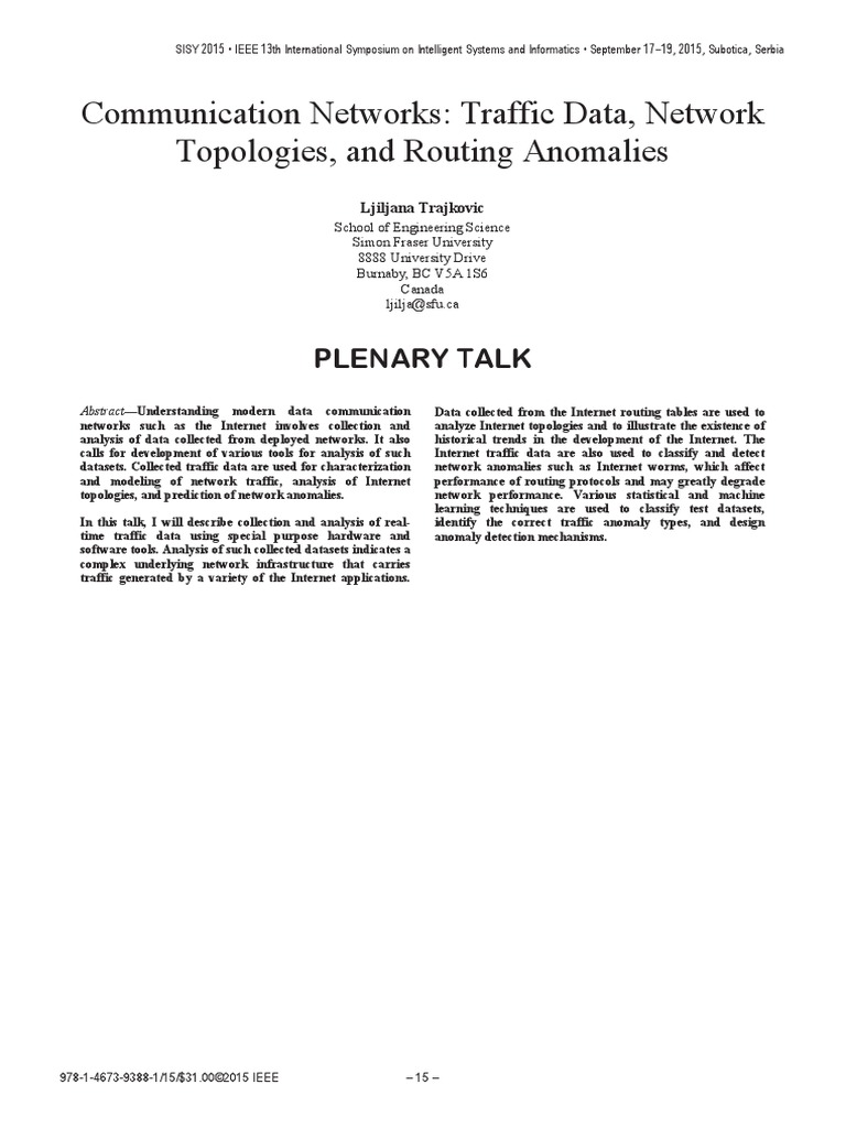 Communication Networks: Traffic Data, Network Topologies, and Routing ...