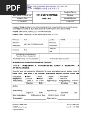 Non-conformance Report 128
