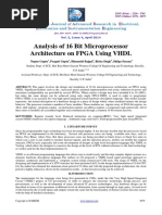 Analysis of 16 Bit Microprocessor Architecture On FPGA Using VHDL