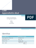 Case Appendisitis Akut: Dokter Pembimbing: Dr. Ngatman H, Sp. B Oleh: Venia 112016360