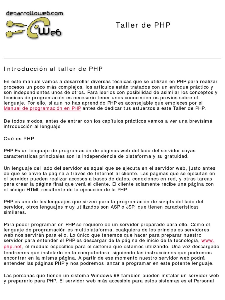 Manual PHP Completo PDF | PDF | Php | Servidor web