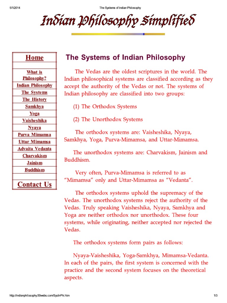 The Systems of Indian Philosophy | PDF