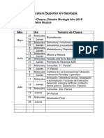 Cronograma de Cátedra Biología