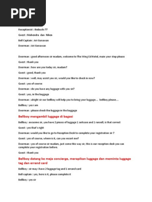 Handling Luggage Front Office