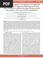 Assessing The Impacts of Utilization of Traditional Cook Stove in Comparison With Improved Cook Stove On Rural Livelihood in Adiyo Woreda Kaffa Zone Snnprs The Case of Selected Kebeles