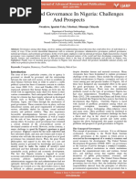 Path To Good Governance in Nigeria Challenges and Prospects