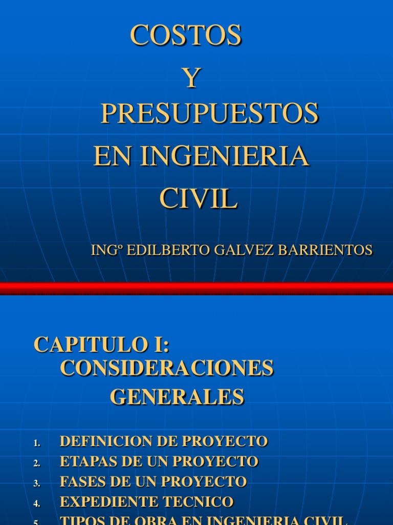 Costos y Presupuestos en Ingeniería Civil | PDF | Presupuesto | Economias