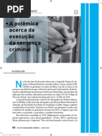 A polêmica acerca da execução da sentença criminal