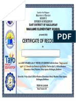 Certificate of Recognition