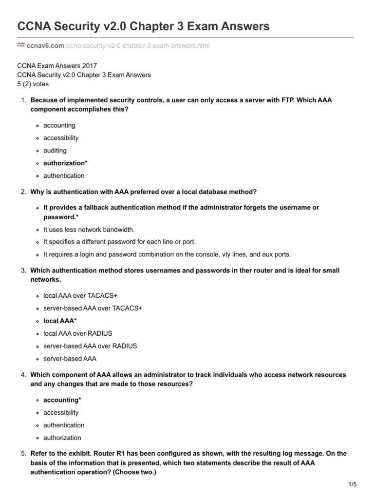 Ccna 4 Chapter 3 Exam Answers