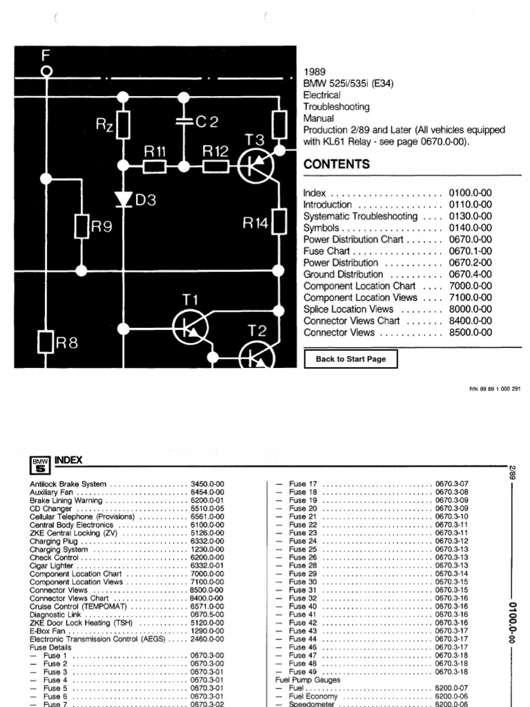 BMW E34 Wiring Diagram | PDF