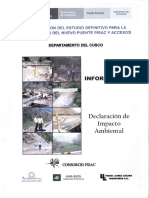 Elaboracion Del Estudio Definitivo para La Construccion Del Nuevo Puente Pisac y Accesos (Informe