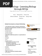 Multiple Choice Questions On Research Methodology - MCQ Biology - Learning Biology Through MCQs