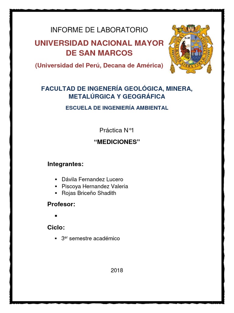 Informe de Mediciones de Shadith Rojas | PDF | Medición | Observación ...