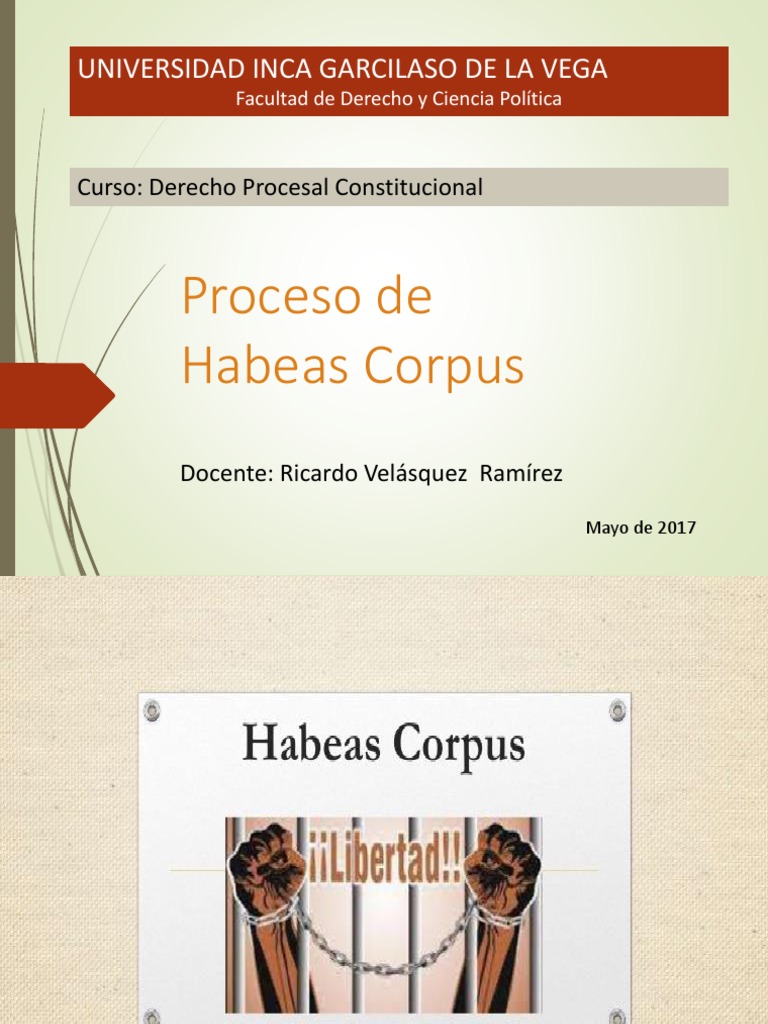 Proceso 1 Hábeas Corpus | PDF | Habeas corpus | Ley procesal