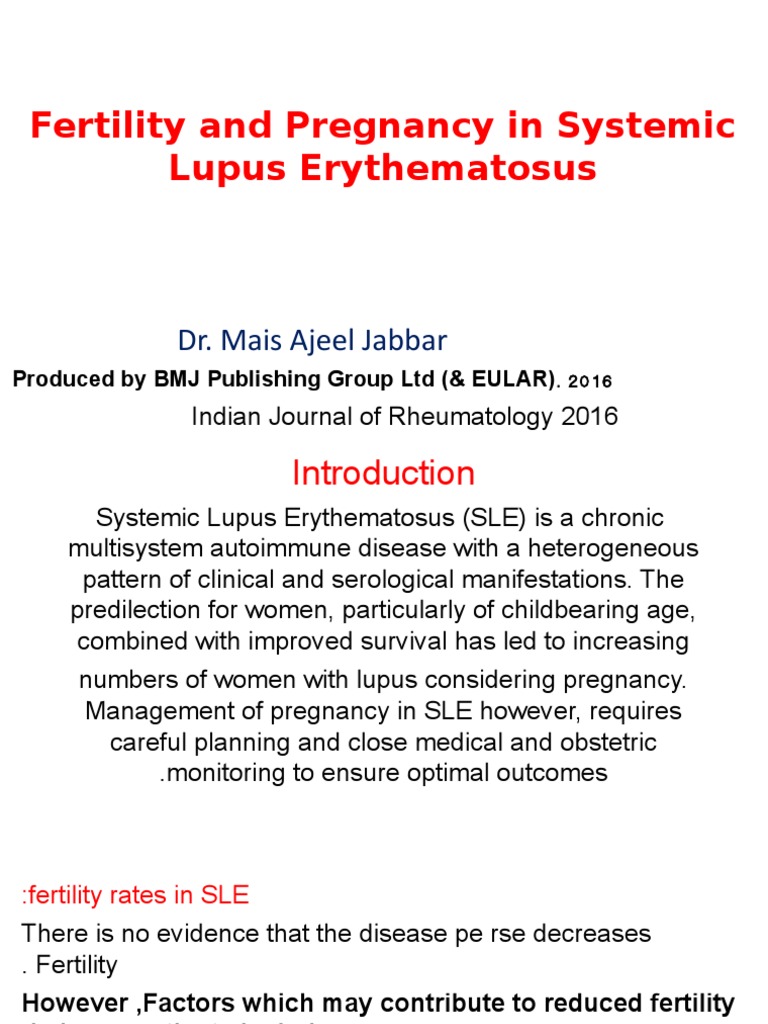 Fertility and Pregnancy in Sle 2 PDF Systemic Lupus Erythematosus
