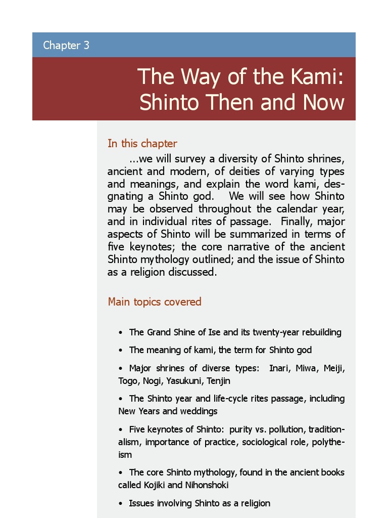 The Way of The Kami: Shinto Then and Now: in This Chapter | PDF ...
