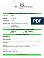 Propylene LPG Safety Data Sheet