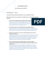 Physical Chemical Changes Lesson 2 Reflection