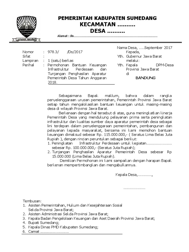 Surat Permohonan Awal Sapras