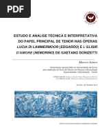 Estudo e Análise Técnica e Interpretativa Do Papel Principal de Tenor - Marcos Santos