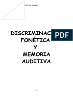 Programa de Estimulacion Del Lenguaje - Discriminacion Fonetica Y Memoria Auditiva